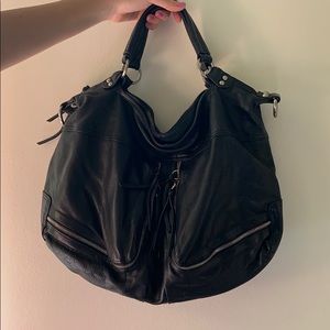 Black leather purse